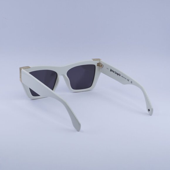 Palm Angels PERI099 HOLLYWOOD 0107 Sunglasses White Cat Eye Frame, Grey Lenses - Picture 7 of 11